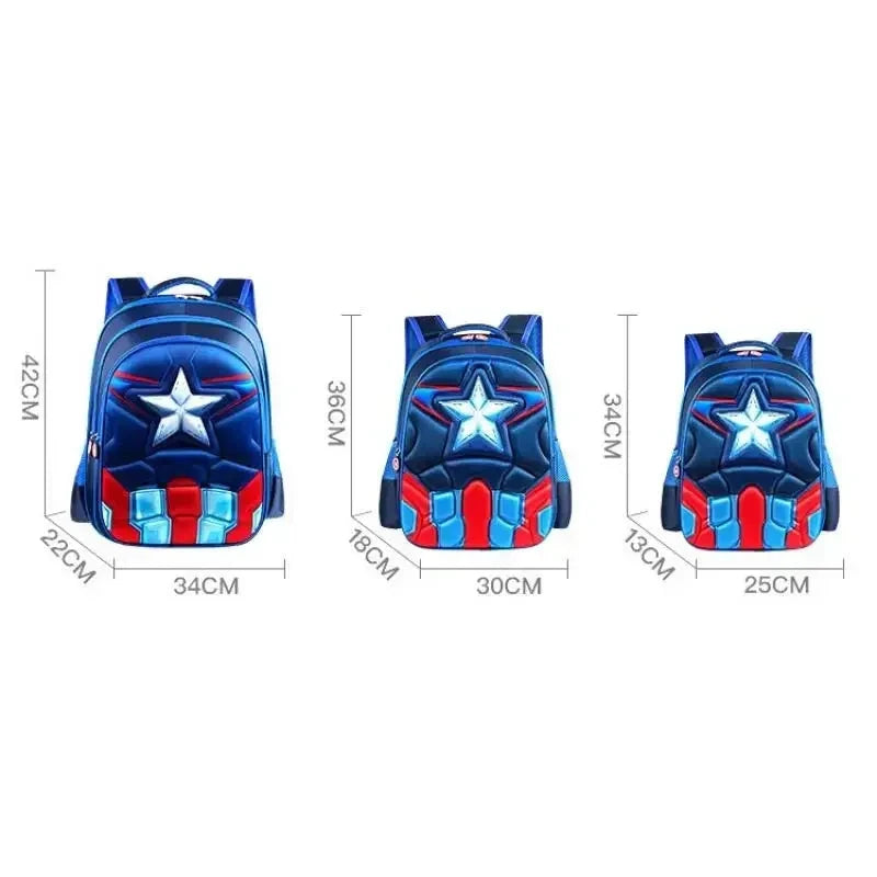 Primary school student cartoon schoolbag boy backpack kindergarten 3D three-dimensional hard shell Captain America backpack GlowCart