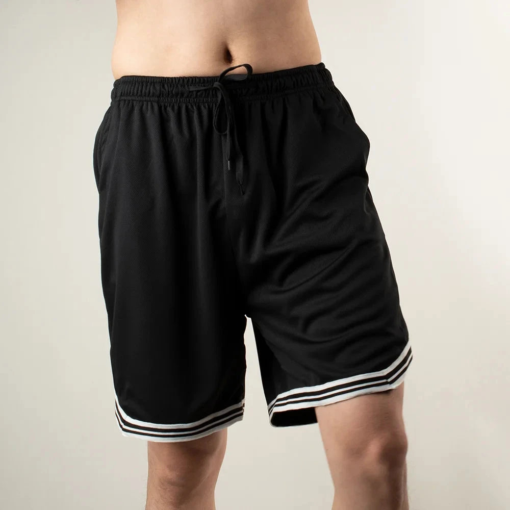 New Summer Men's Shorts Striped Loose Mesh Breathable GlowCart