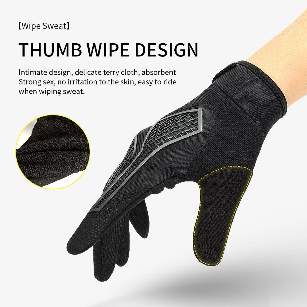 Spring Autumn MTB Cycling Gloves Breathable Non-Slip Shock-Absorbing Touch Screen Black Tactical Gloves Motorcycle Gloves Men GlowCart
