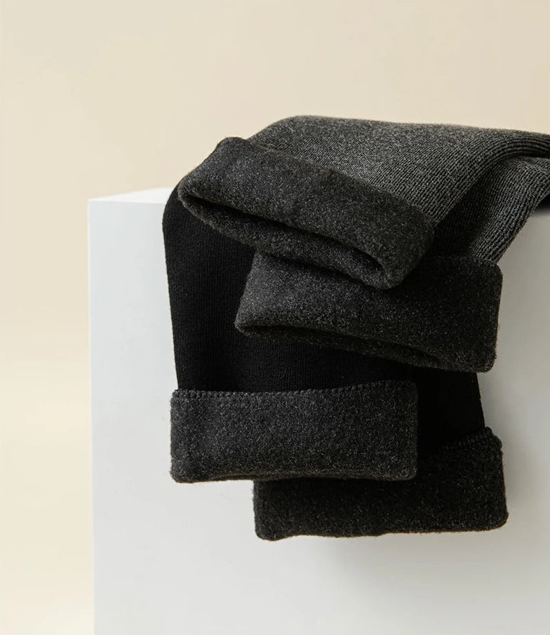 5 Pairs Men's Thick Warm Snow Hiking Socks For Cold Weather, Soft Comfortable Long Socks, Black, Winter GlowCart