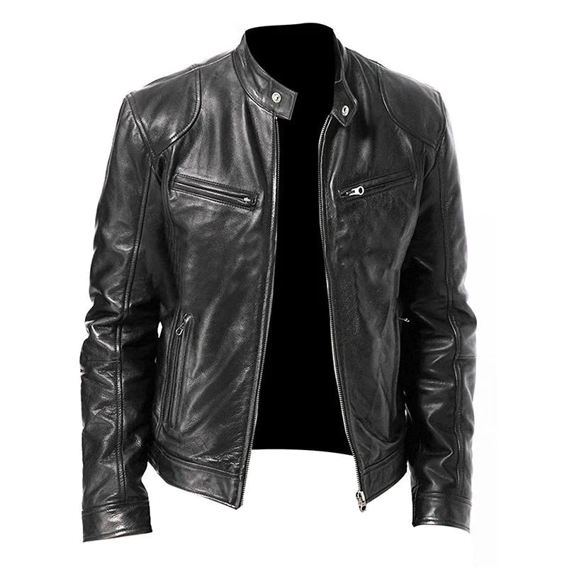 2024 Motorcycle Leather Jackets Man Casual Fashion GlowCart