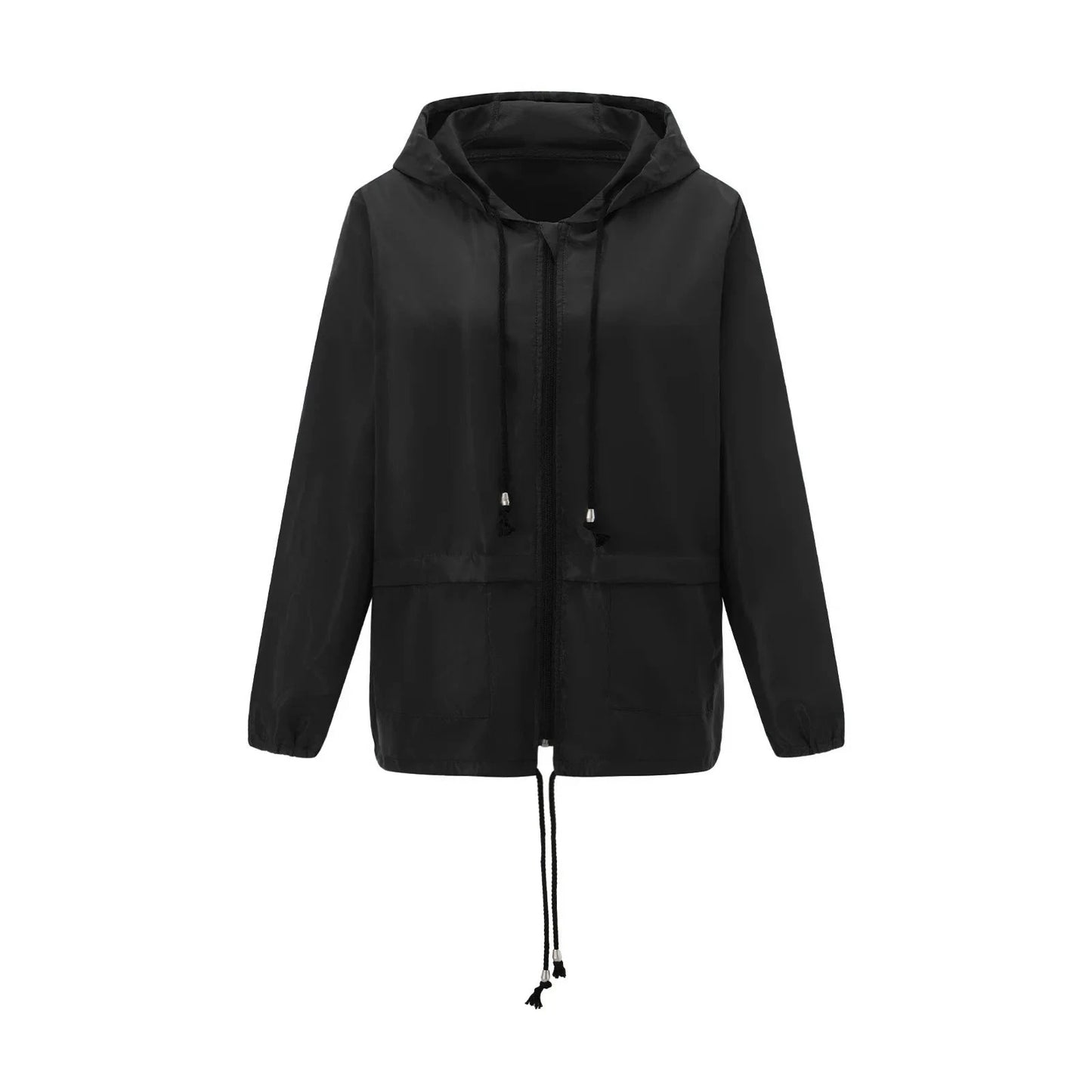 Women Packable Rain Jacket Outdoor Hooded Windbreaker with GlowCart