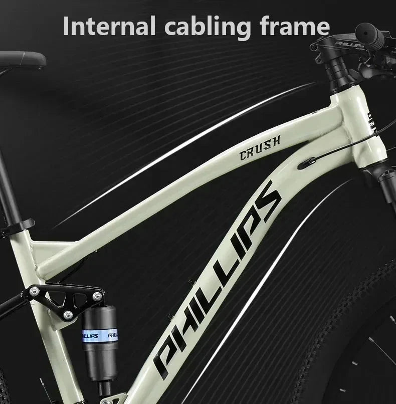 Downhill Full Suspension Mountain Bicycle 24/26/27.5inch Soft Tail Dual Shock Absorber Mountain Bike Cross Country DH Bike GlowCart