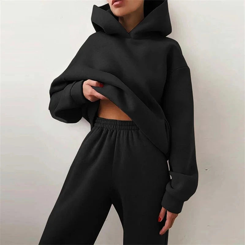 Women's Tracksuit Suit Autumn Fashion Warm Hoodie GlowCart