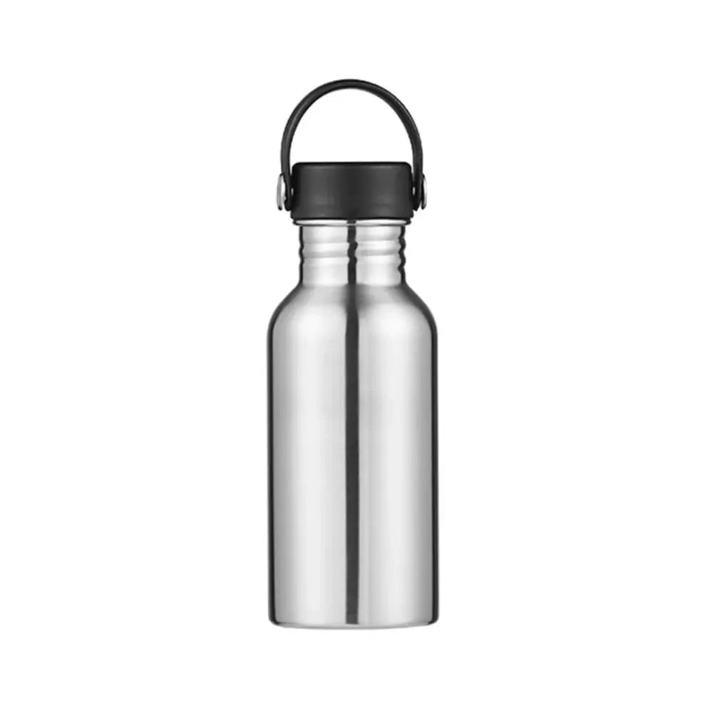 Simple Single Walled Water Bottle Leak-Proof Stainless Steel Bicycle Water Bottles Bamboo Lid Metal Flask Portable Sports Kettle GlowCart