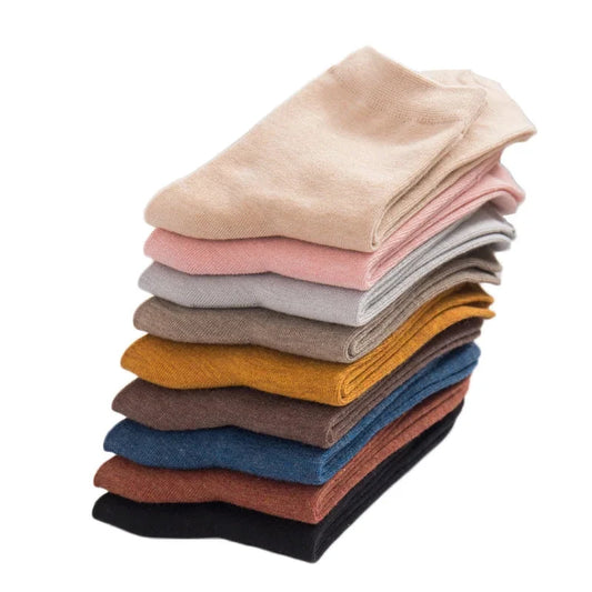 5 /10 Pairs Spring Women's Harajuku Solid  Thin Candy Color GlowCart