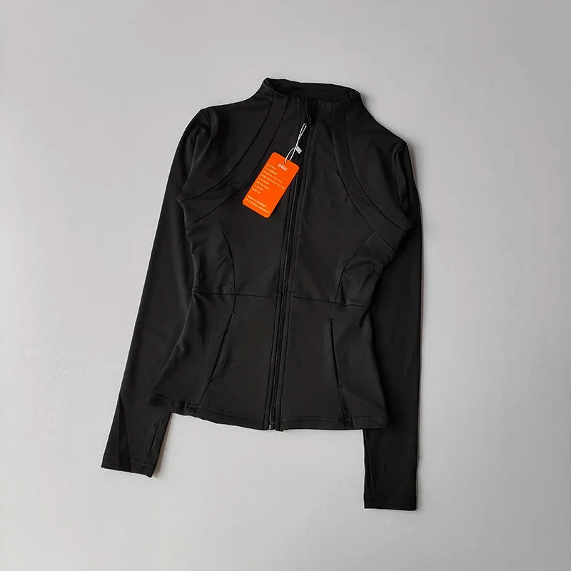Women's Workout Jacket Long Sleeve Slim Fit Quick-Dry Running Yoga Top for Pilates Training Fall Winter Sportswear GlowCart