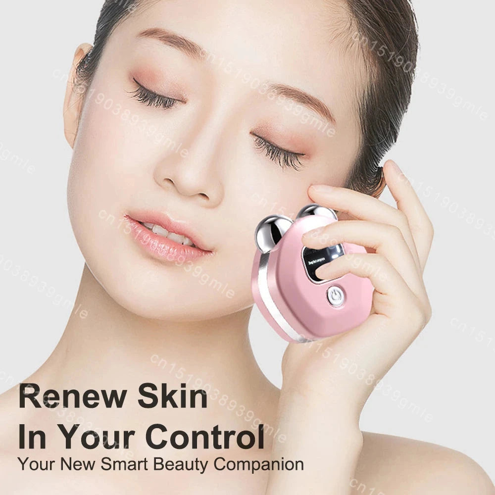 Facial Massager Microcurrent Roller Vibration Massage Neck GlowCart