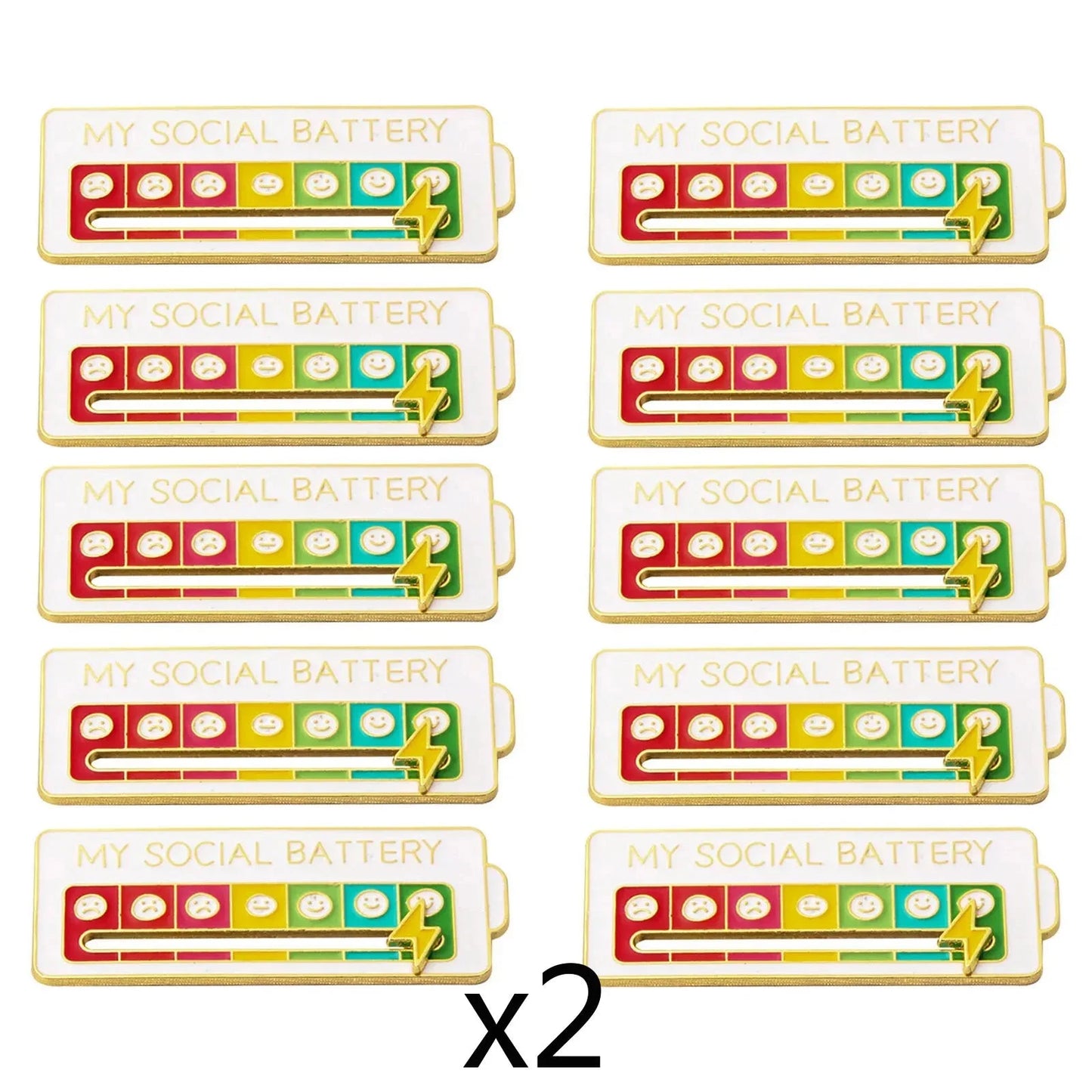 My Social Battery Lapel Pins For Backpacks Broche Enamel Pin GlowCart