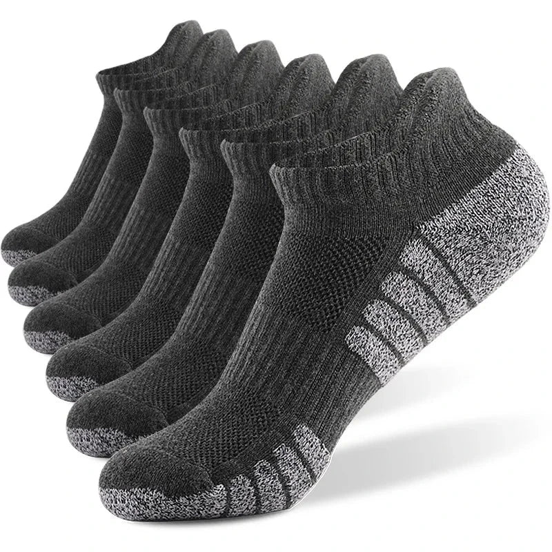3pairs thickened towel bottom running socks mesh boat socks non-slip breathable sports socks Low cut Men's socks Women's socks GlowCart