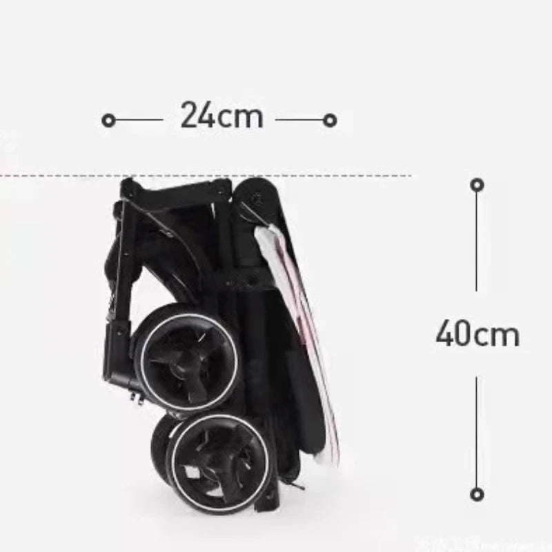 2025 New Simple Boarding Baby Stroller Four-wheel Shock Absorption Lightweight Ultra-small Foldable Baby Stroller GlowCart