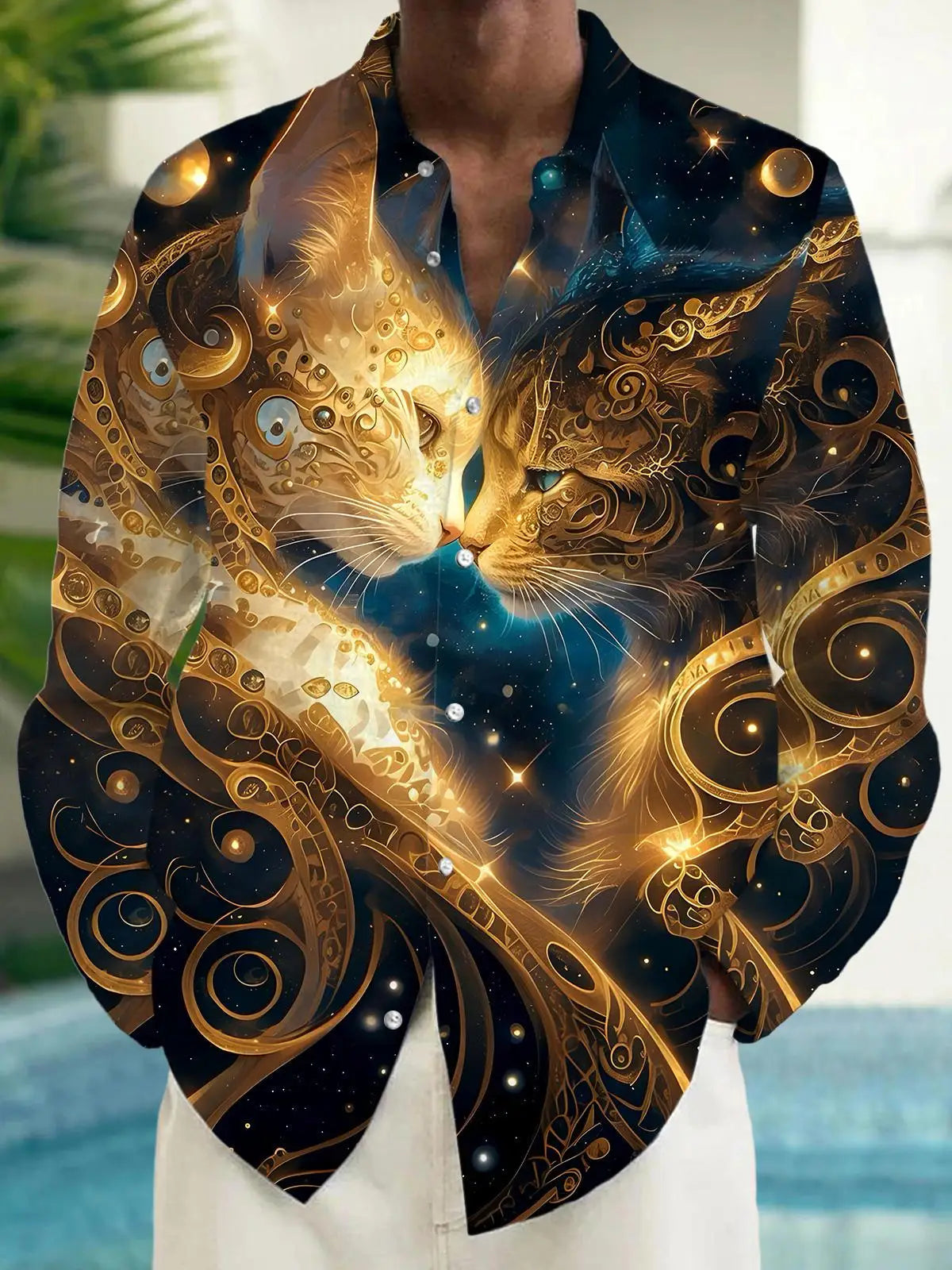 Men's shirts, button down shirts, casual shirts, spring and summer, printed long sleeves, daily, fashionable, comfortable GlowCart