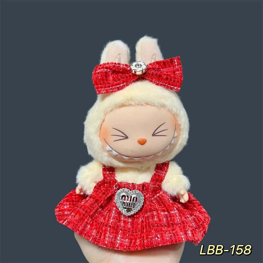 For 17cm Labubu Plush Doll Skirt- Adorable Skirt Set for DIY GlowCart