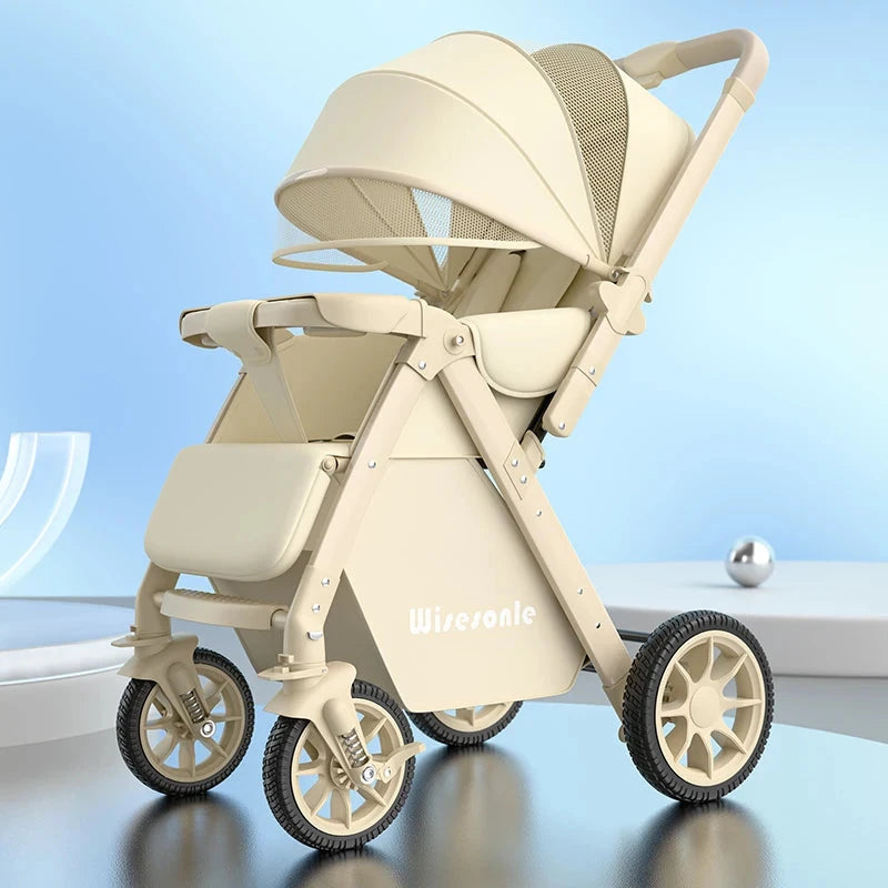 Upgraded Baby Strollers can Sit and Lie Down High Landscape Lightweight Folding Two-way Stroller Children Stroller GlowCart