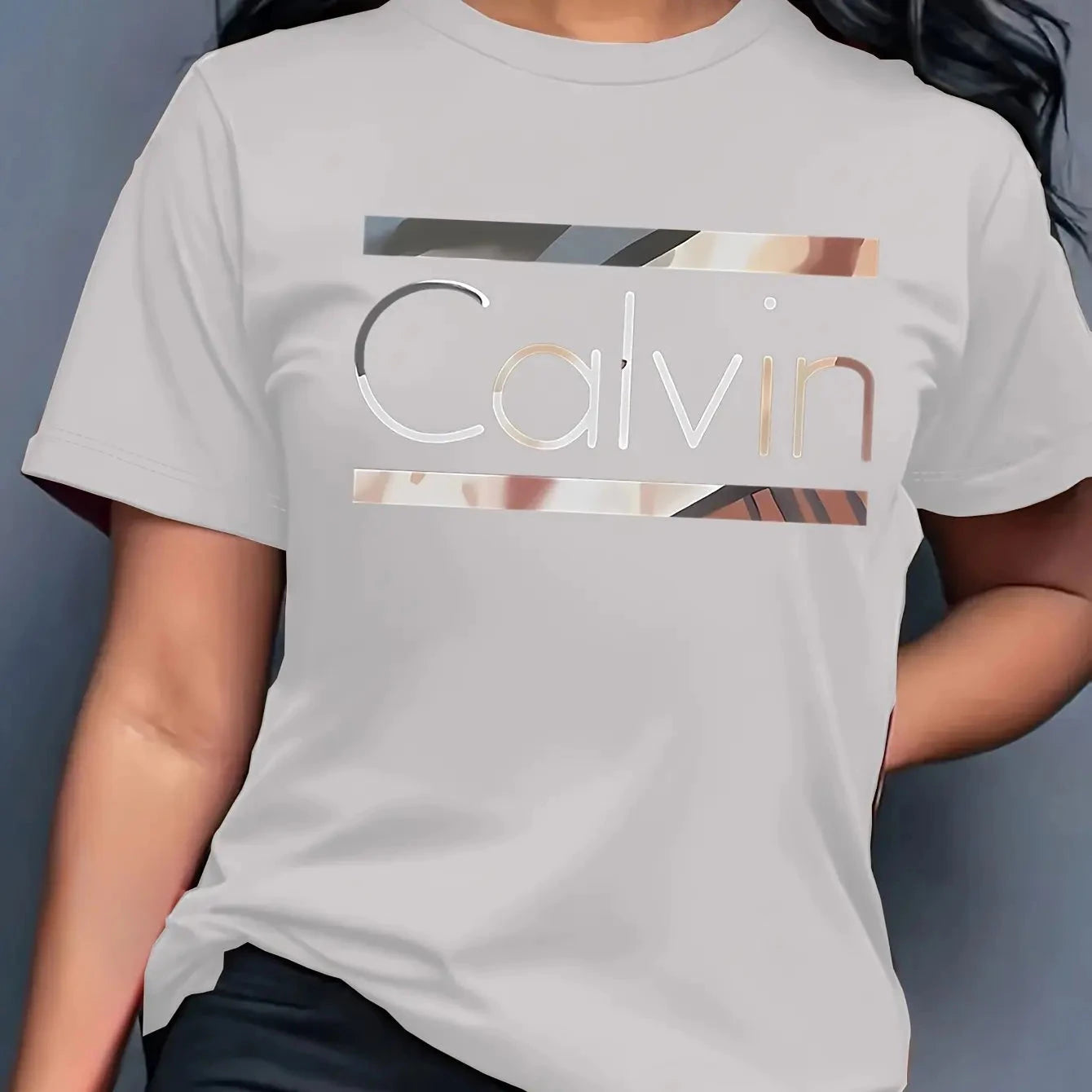 Women's Summer 100% Cotton Fashion Casual Calvin Letter GlowCart