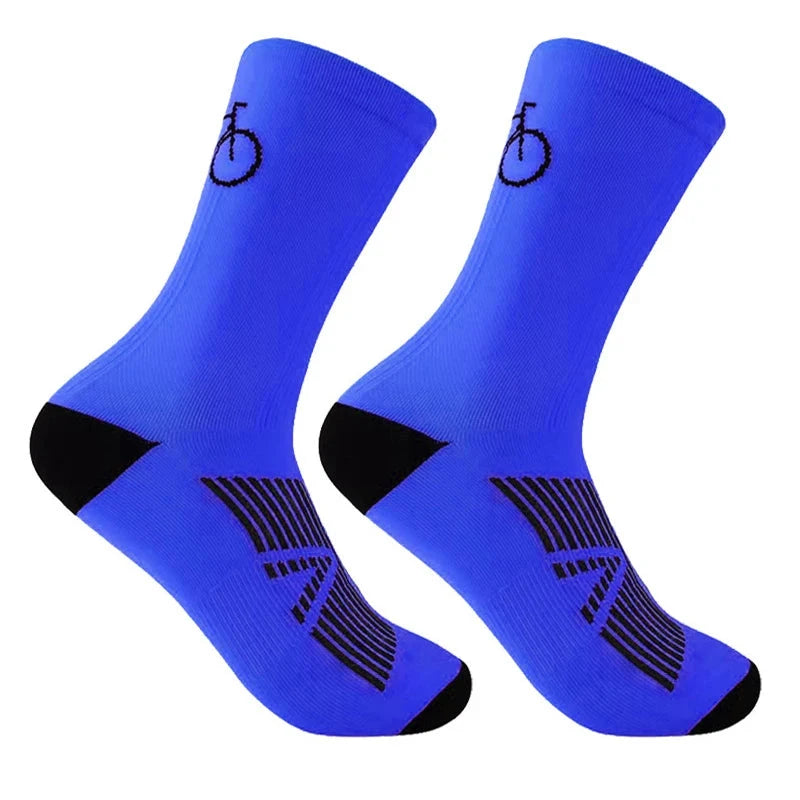 5Pairs Cycling Socks Men MTB Bike Sock Breathable Road Bicycle Sock Football Men Women Mid Tube Outdoor Sport Racing Sock Winter GlowCart