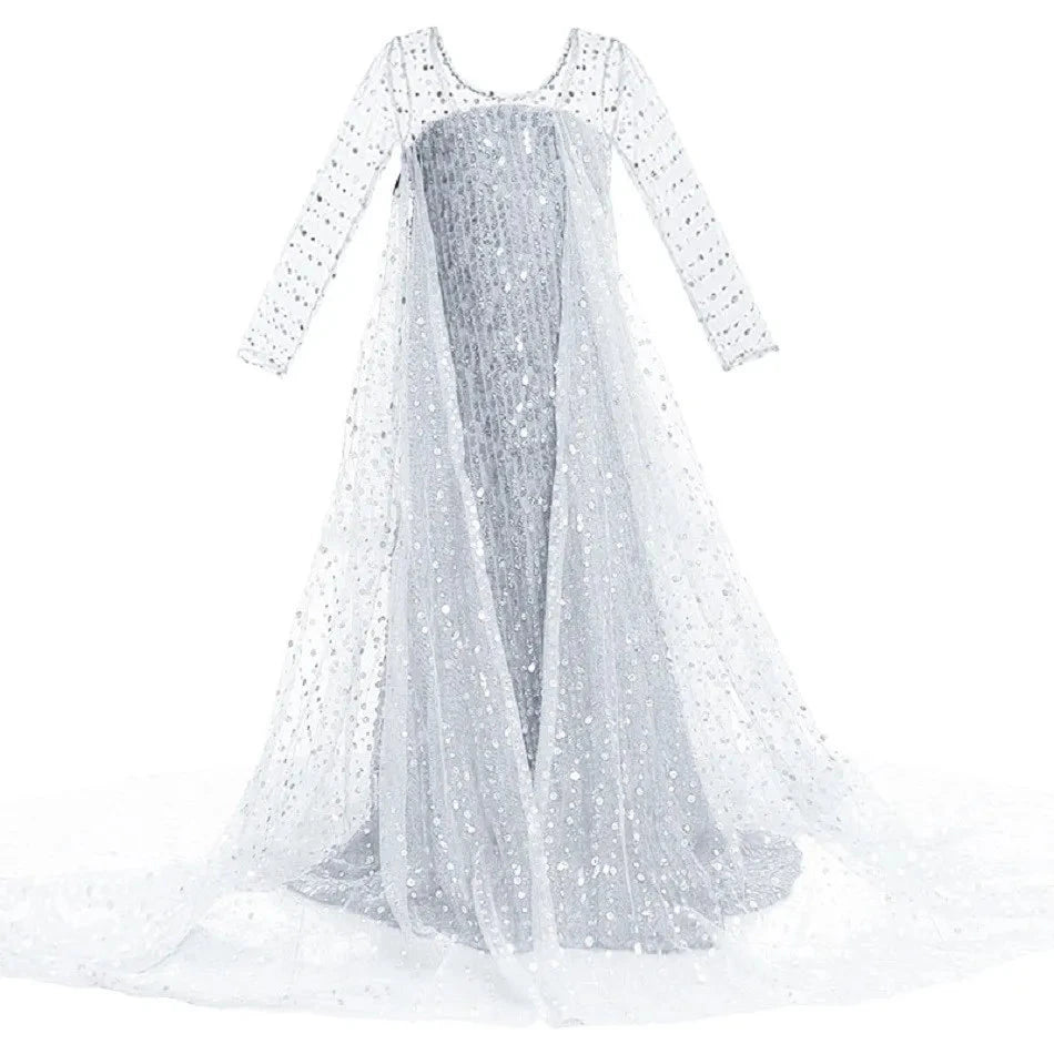 Princess Dress for Girls Elsa Anna Cosplay Costume Kids Jasmine Belle Cinderella Aurora Halloween Christmas Party Elegant Dress GlowCart