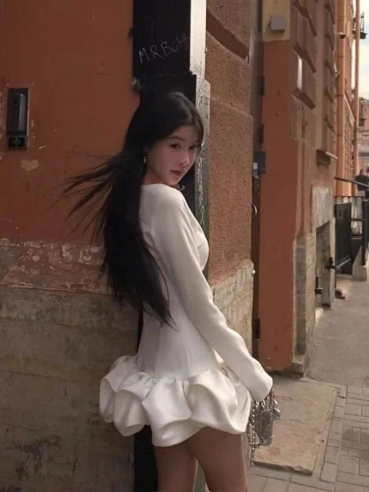 Summer Elegant White Sweet Slim Dress Women French Retro GlowCart