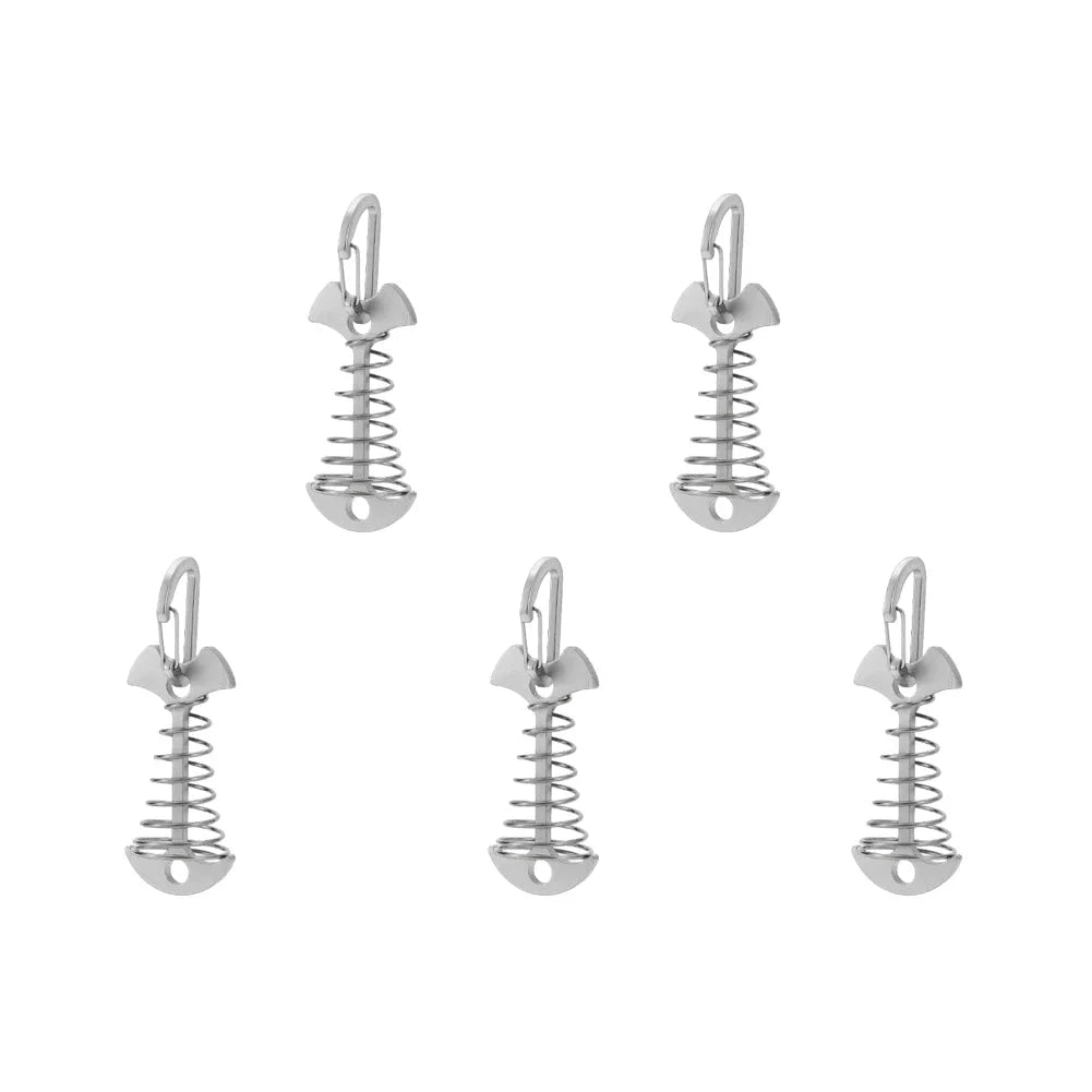 1/5Pcs Adjustable Plank Floor Spring Fishbone Anchor Tent GlowCart