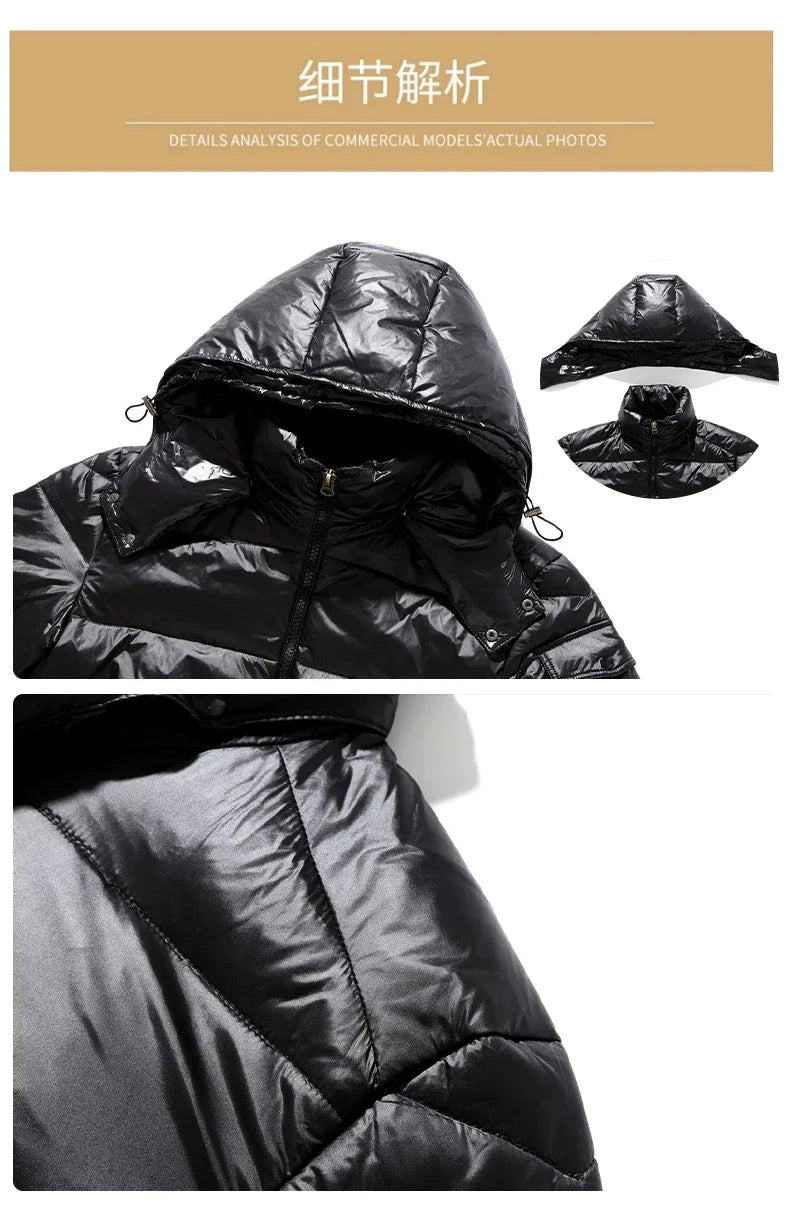 2024 New Winter Warm Down Jacket Men's Fashion Bright Short GlowCart