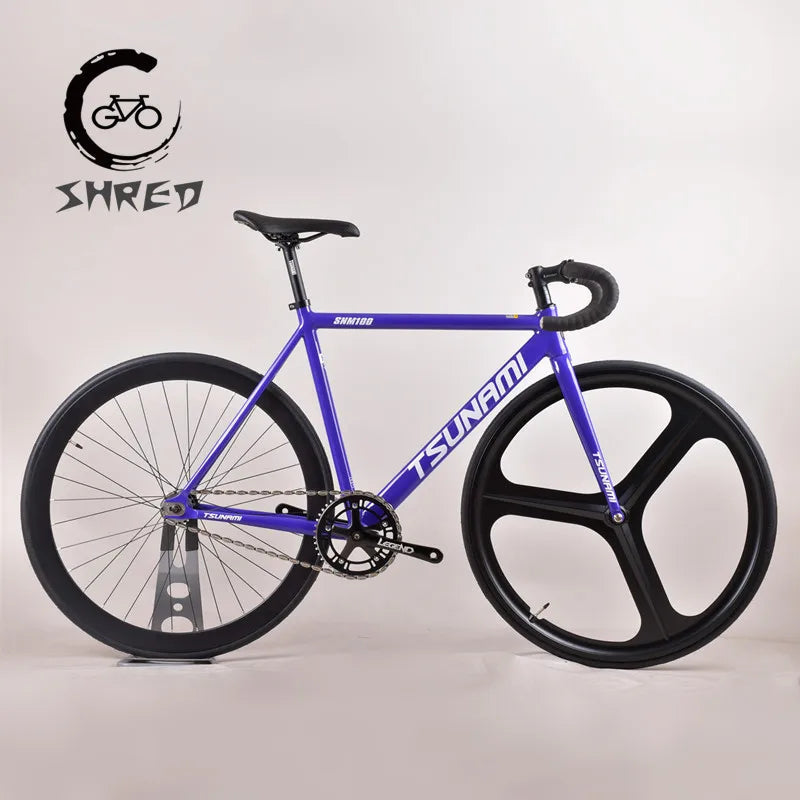 Tsunami SNM100 Fixie Fixed Gear Bike Track Single Speed Racing Bicycles 700C Aluminum Frame Cycling Parts Customizable No Brake GlowCart