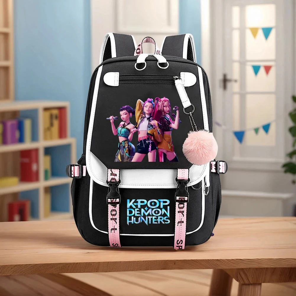 KPop Demon Hunters Backpack Demon Slayer Backpack Up To 20L Durable Waterproof Travel Backpack For Boys Girl Fan Peripheral Gift GlowCart