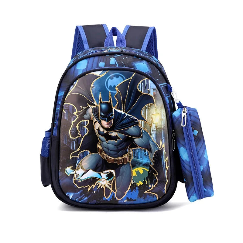 Disney Spiderman Unisex Backpacks Large Capacity Gilding Print Schoolbag For Children's Gifts With Pen Case GlowCart