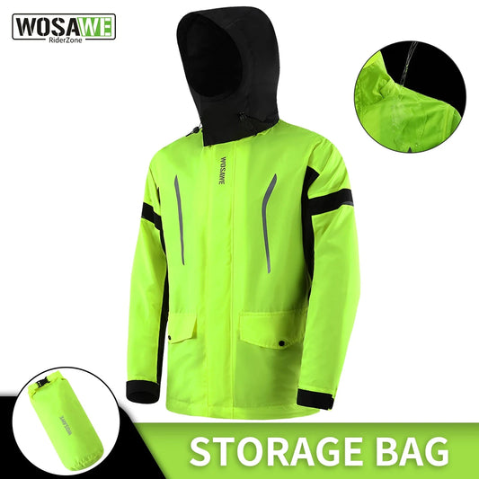 WOSAWE Motorcycle Raincoat Rainstorm Prevention Jacket Pants GlowCart