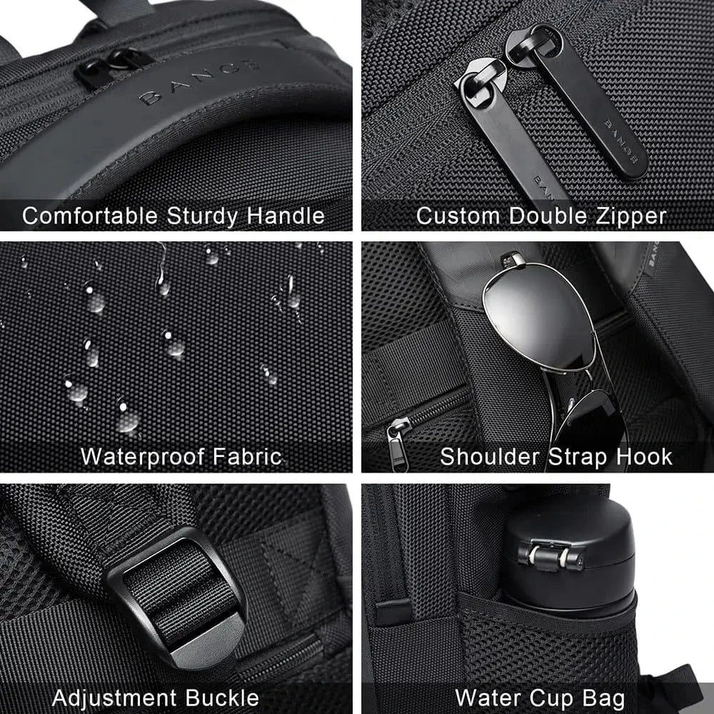 BANGE Travel Waterproof Backpack with USB Charging Port Fit GlowCart