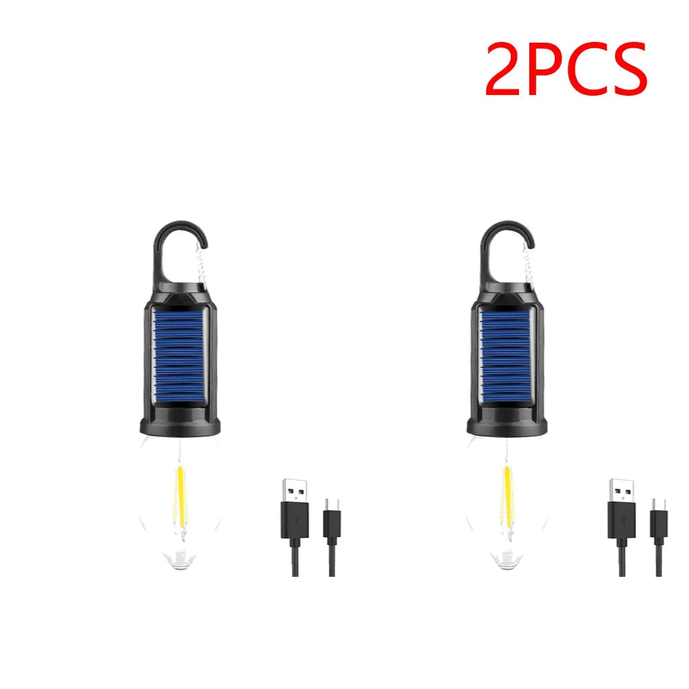 2-5PCS Solar Powered LED Lighting Lantern USB Charging GlowCart