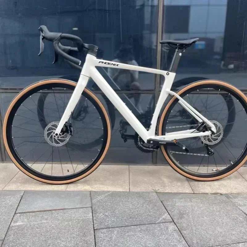 32mm Aluminum Alloy Frameset Gravel Bike 18 Speed Road Bike Hydraulic Disc Brake Racing Bicycle Wheelset 700x28C Internal wiring GlowCart