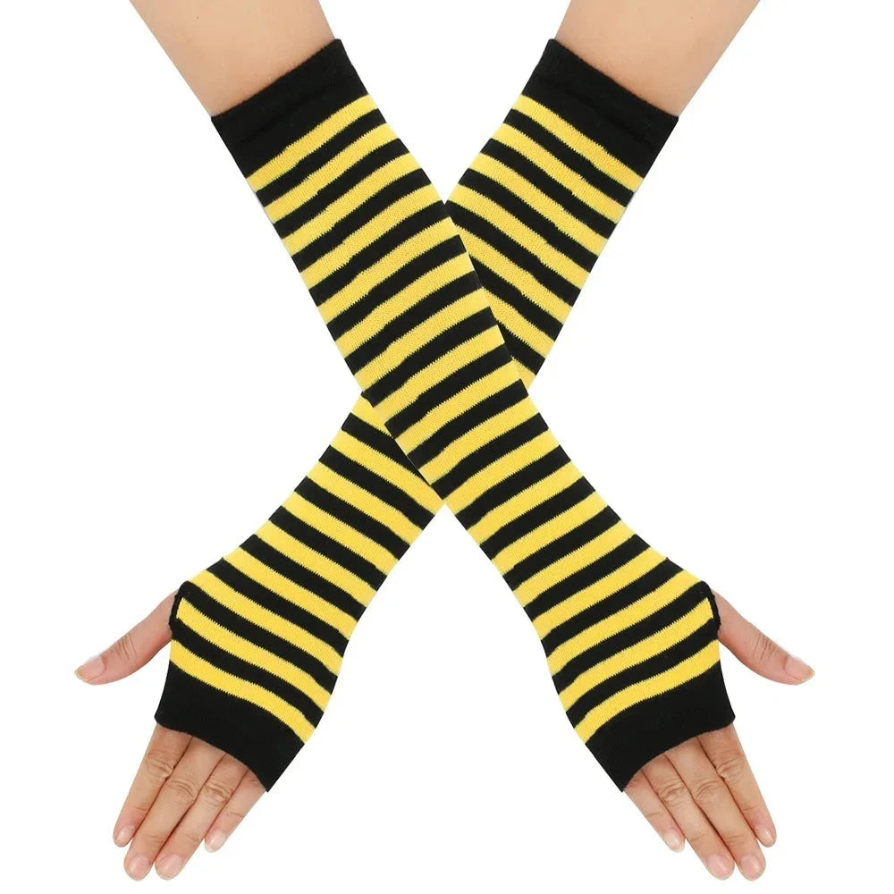 Warmer Knitted Long Fingerless Gloves Elbow Mittens GlowCart