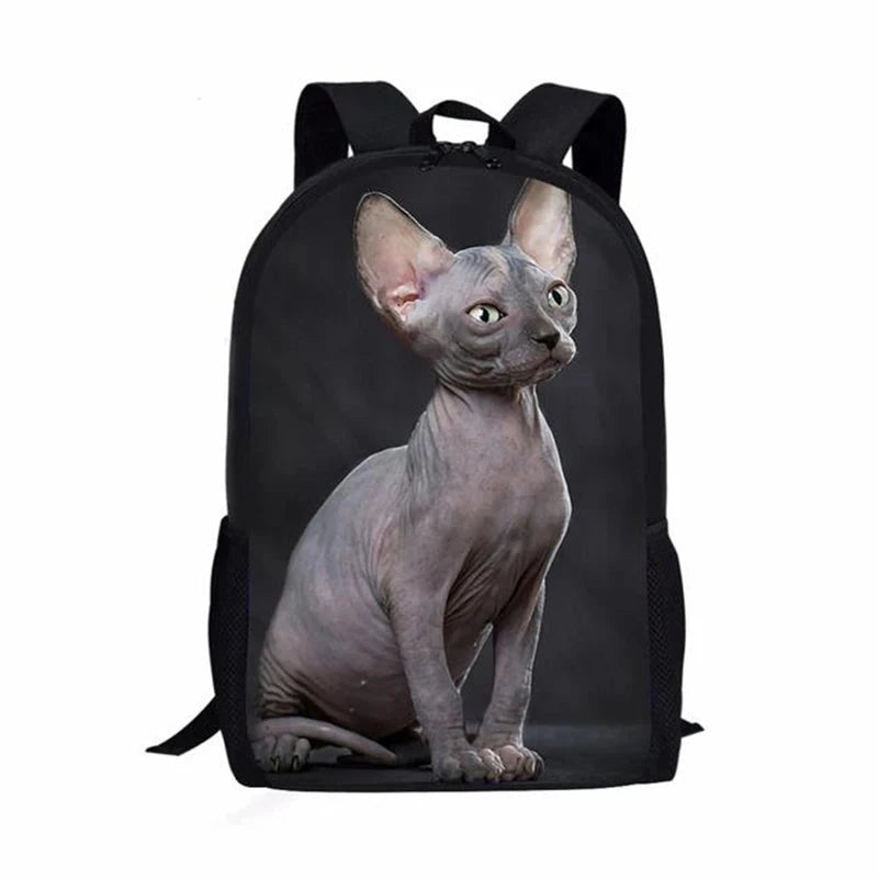 Trendy Popular Cat Notebook Backpacks pupil School Bags 3D GlowCart