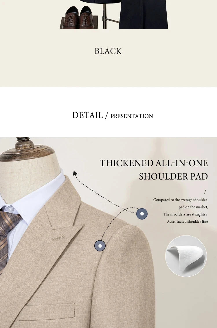 ST Cassy Elegant man suit for wedding peach Slim Fit Double GlowCart