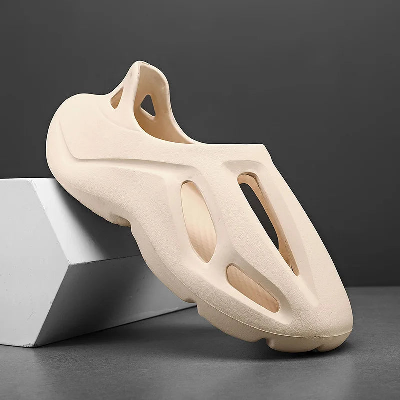 Men's and Women's Slippers Summer Beach Hole Shoes Outdoor Anti Slip Lace Up Dyeing Designer Personalized Hollow Shoes 2025 New GlowCart