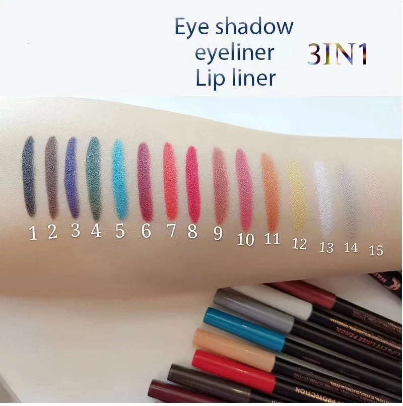 Long Lasting Eyeliner Pencil Colourful Pigment Waterproof GlowCart