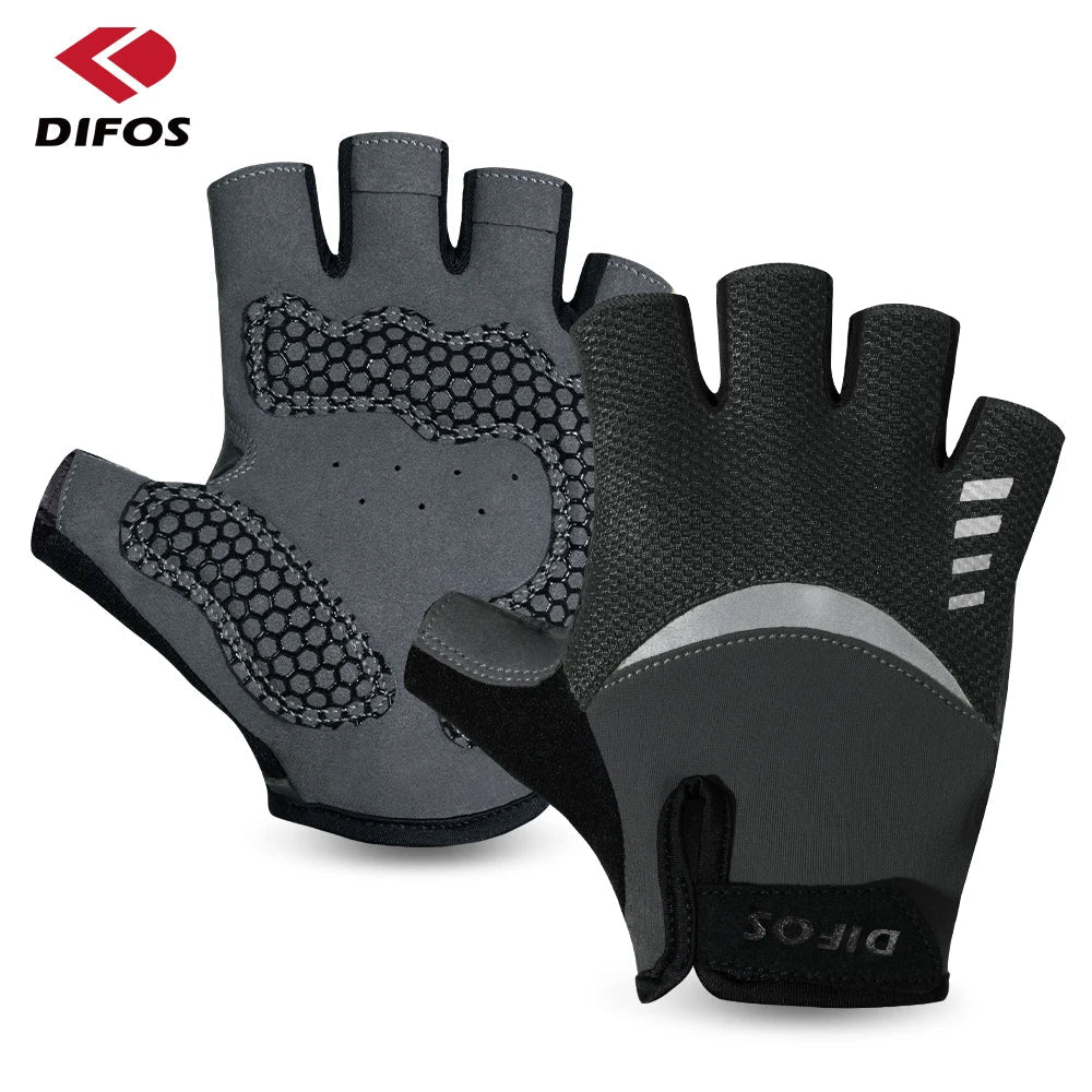 Difos Mens Short Finger Cycling Gloves Summer Outdoor Running Riding Motorcycle Fitness Sports Shockproof Breathable Gloves GlowCart