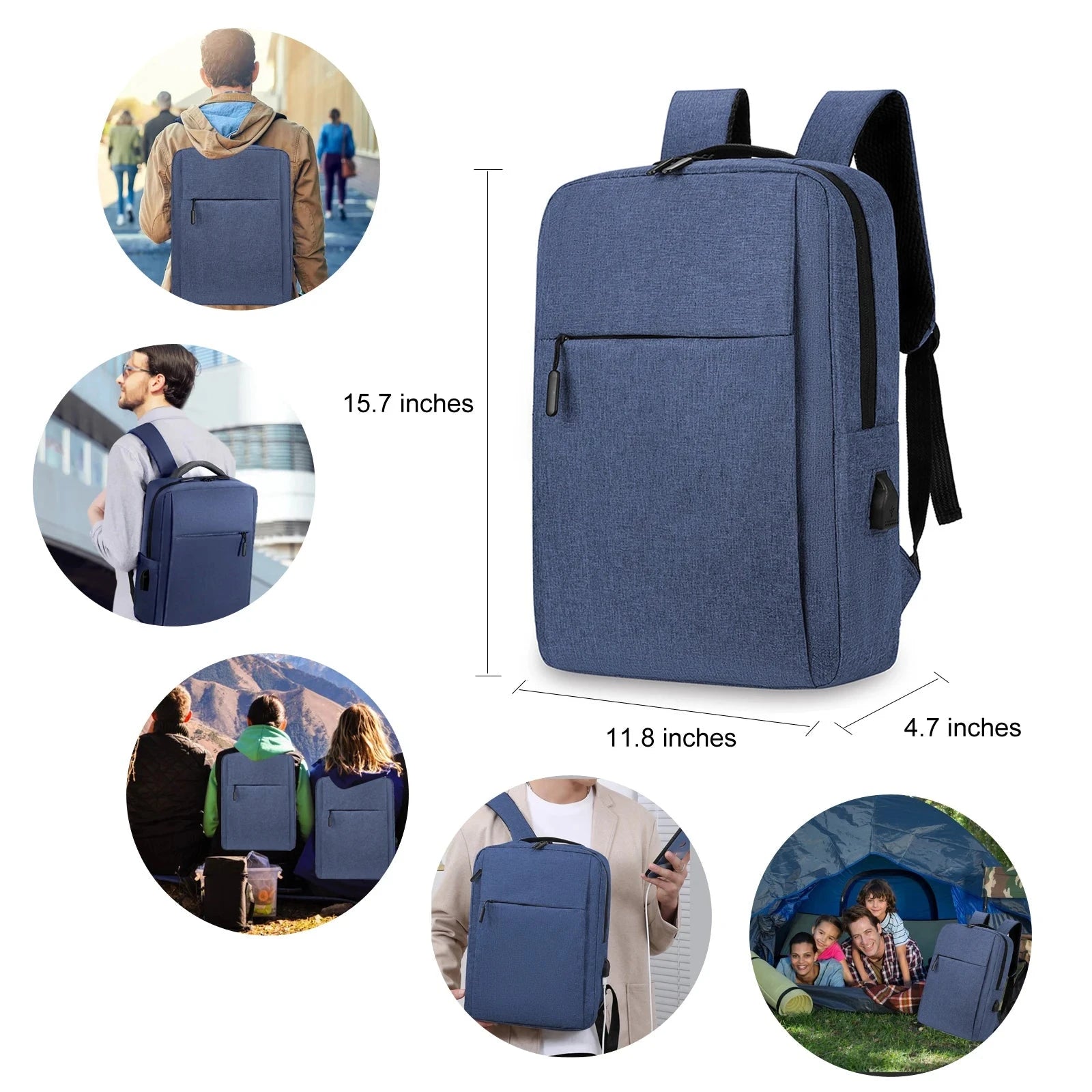 15inch Business Travel Laptop Backpack for Men Women GlowCart