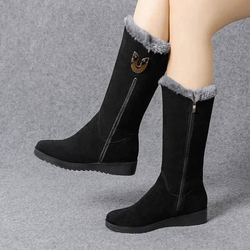 Warm Chelsea High Fur Boots Women 2025 Winter Shoes for GlowCart