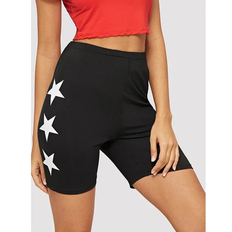 Summer high waisted shorts women's sexy cycling shorts women's short cotton black cycling shorts high street sports shorts Y2K GlowCart