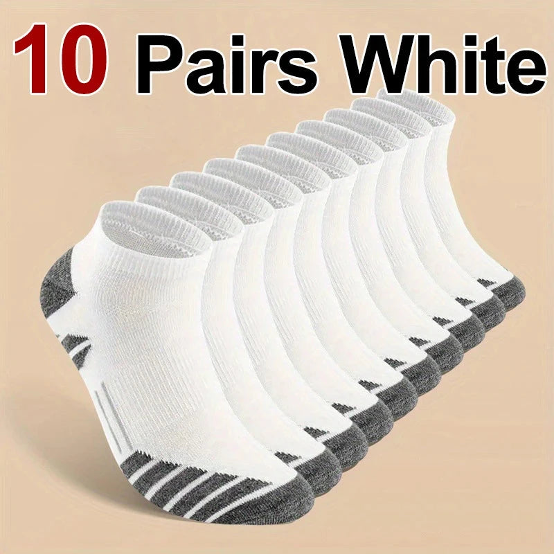 10/20 Pairs Men Women Sports Boat Socks Sweat Absorbing Breathable Suitable All Seasons Running Fitness Low Cut Casual Socks GlowCart