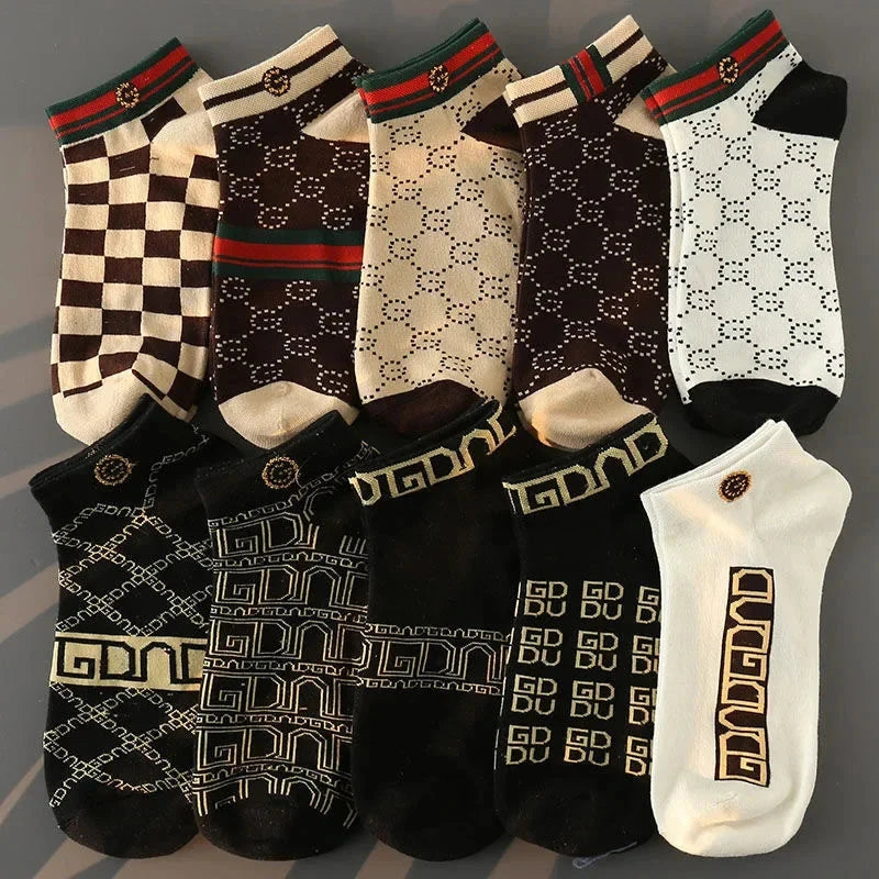 5/10 pcs Men's Thin Breathable Low-Cut Socks - Anti-Odor, GlowCart