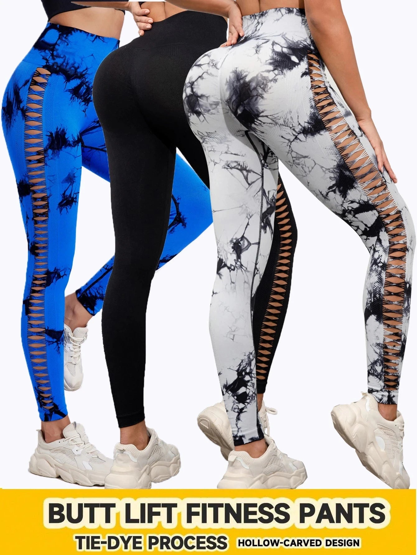 Butt Lifting Sexy Gym Leggings Women High Waist Seamless Tie GlowCart