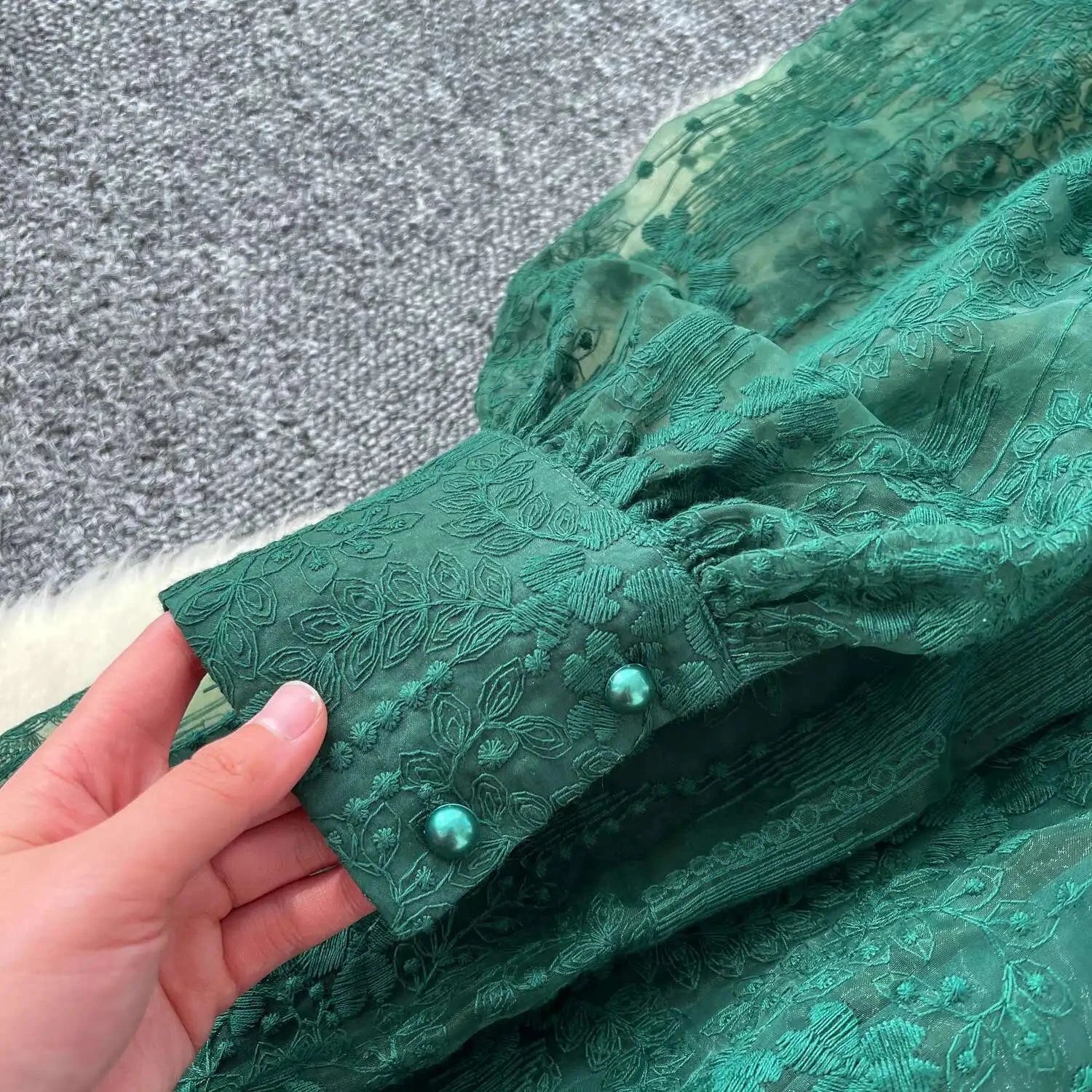 Luxury Embroidery Formal Dresses Women Summer Autumn Lantern GlowCart