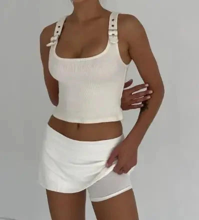 Women's Mini Skorts Casual Stylish Simple Solid Low Rise GlowCart