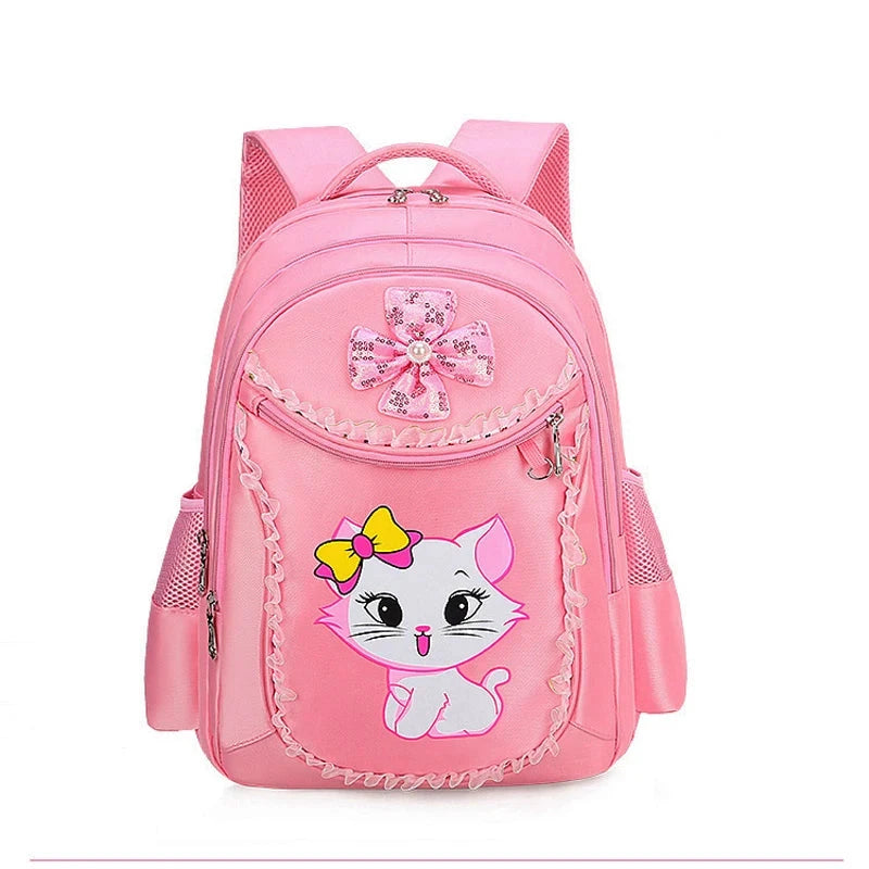 Children Backpack Pink Cute Cat Kindergarten Kid School Bag Backpack Girl Student Teenagers Waterproof Primary Bookbag SchoolBag GlowCart