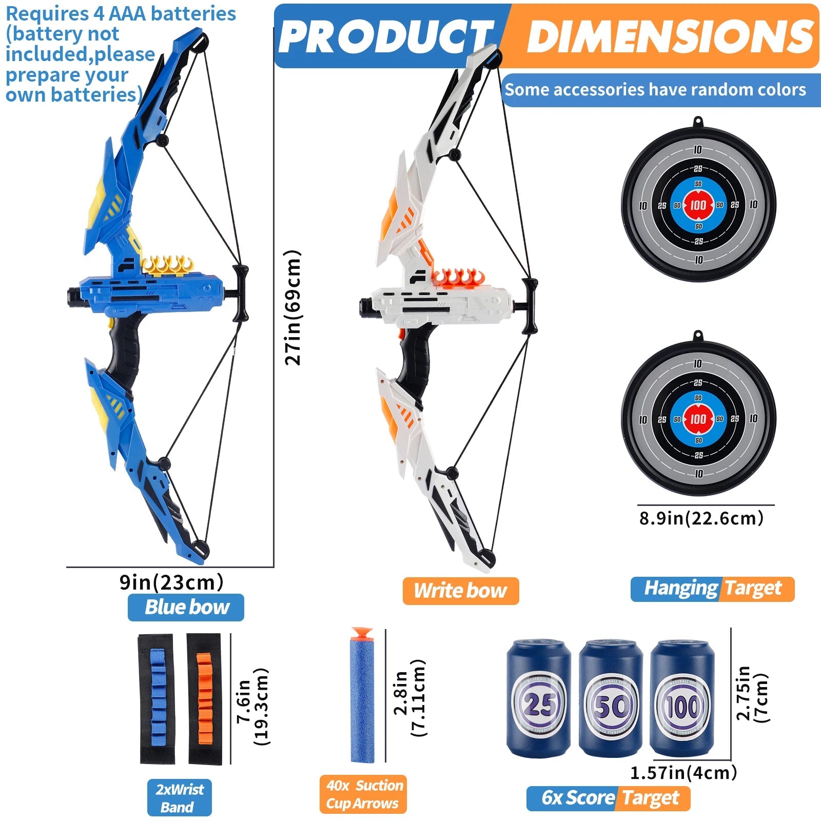 Kids Soft Dart Archery Toy Set with LED Lights,Indoor Outdoor Sports Gift for Boys and Girls,Halloween/Christmas/Thanksgiving GlowCart