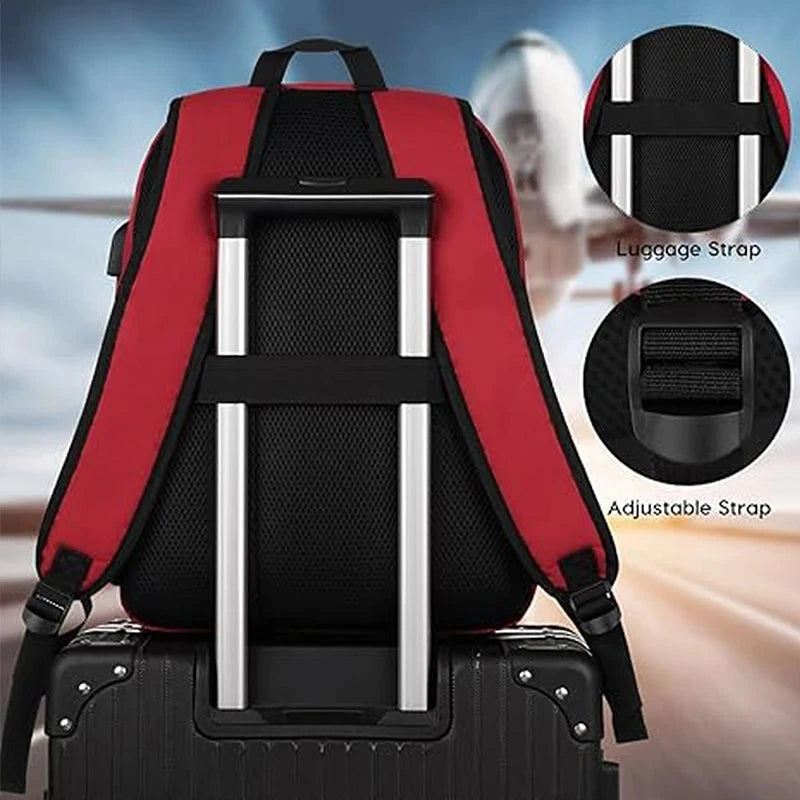 Large Capacity Backpack with USB Port Men Women Travel GlowCart