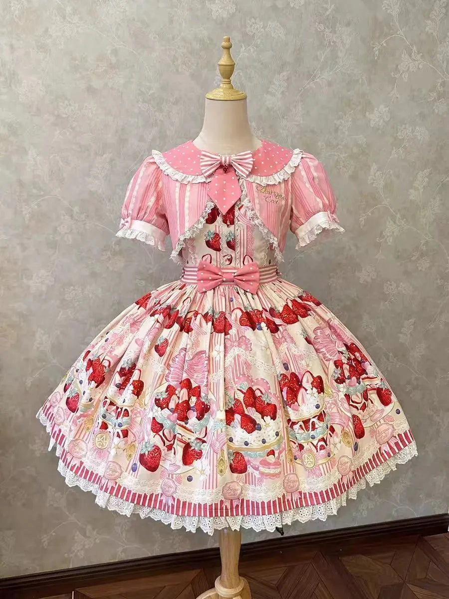 MAGOGO Victorian Sweet Lolita Jsk Dress Cute Striped GlowCart