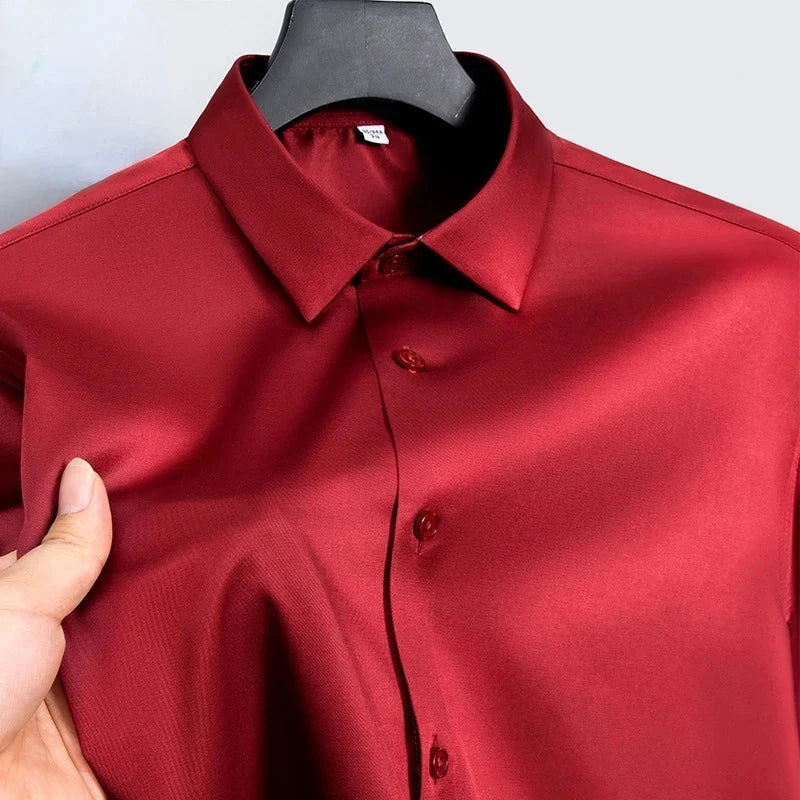 New Anti-Wrinkle Men Shirts Long Sleeve Dress Shirts For Men GlowCart